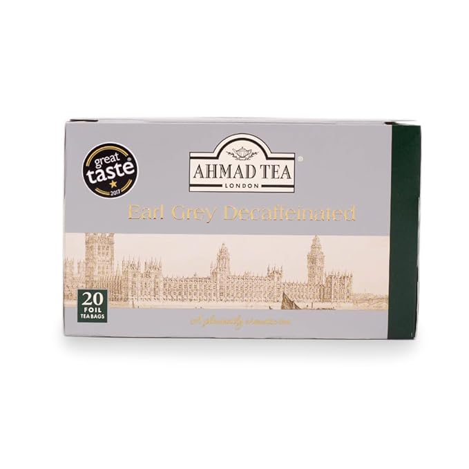 Ahmad Tea Decaffeinated Earl Grey Tea 20-Count Boxes 8.4 ounce (Pack of 6)