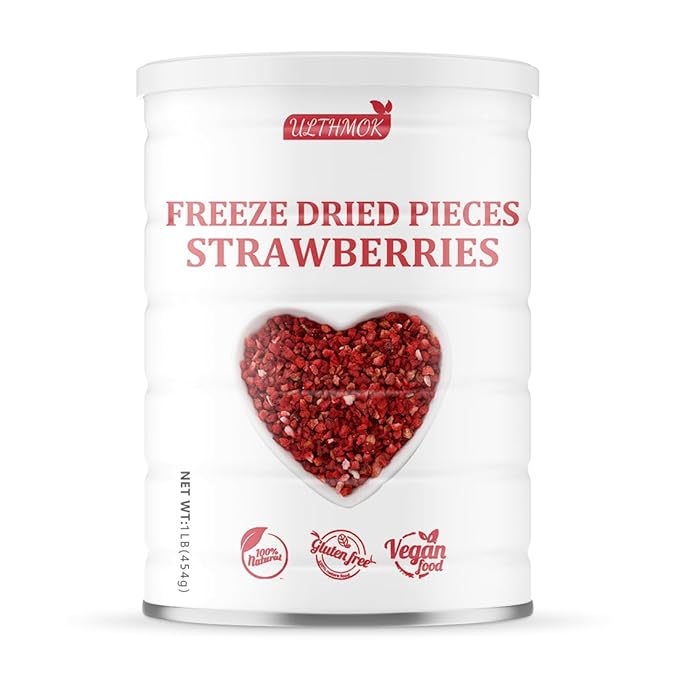 Premium Freeze Dried Strawberries Pieces 16 Oz/1 Lb/454gFrozen Dried Strawberry100% Natural &amp No Additives.