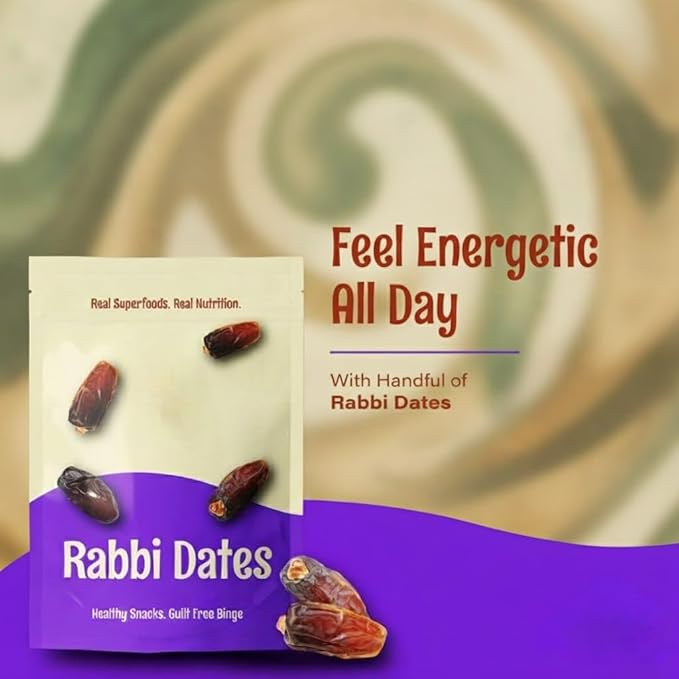 Soft Rabbi Dates Khajur Dry Fruits High in Fibre Energy Booster Healthy Snacks -200 g