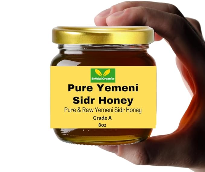 Yemeni Sidr Honey – 100% Pure Grade A Raw &amp Unfiltered &amp Cold-Extracted – Natural Superfood – Premium Sidr Honey from Do’an Valley – 227g / 8oz