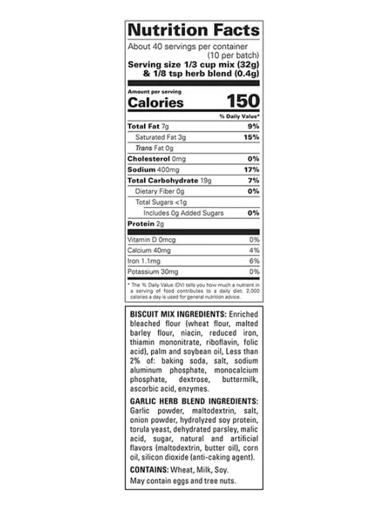 Cheddar Bay Biscuit Mix Restaurant Style Mix Makes 40 Biscuits 45.44 Ounces (1 Pack)