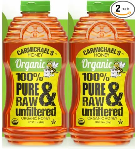 Raw &amp Unfiltered Honey Organic (Pack Of 2 Bottles) 16 oz.