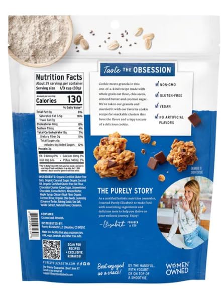 Purely Elizabeth Chocolate Chip Cookie Granola 31oz Bag