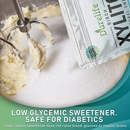 DureLife XYLITOL Sugar Substitute 10 LB (160 OZ) Made From 100% Pure Birch Xylitol NON GMO - Gluten Free - Kosher Sugar alternative