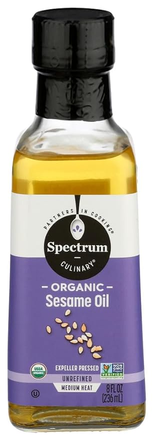 Spectrum Naturals Sesame Oil Unrefined 8 fl oz (Pack of 3)
