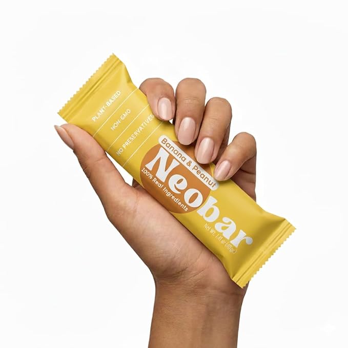 NEOBAR Banana Peanut Fruit and Nut Bars - Plant-Based Vegan Snack Bars Gluten Free Dairy Free Snacks No Added Sugar No Preservatives Non-GMO | 12 Count