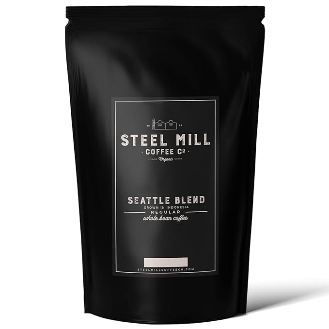 Steel Mill Coffee Co. Seattle Blend Flavored Coffee | 2 LB/Whole Bean/Regular | Grown in Seattle