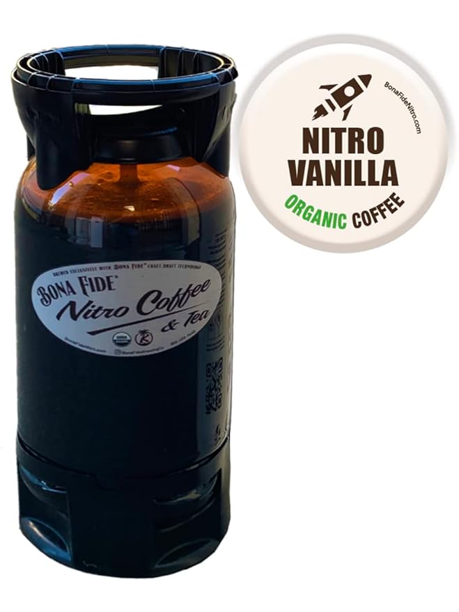 Nitro Cold Brew Vanilla Coffee Organic PET Keg 5 Gal Draft Coffee On Tap