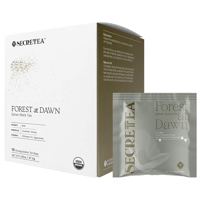 Organic Sylvan Black Tea | BREAKFAST TEA | NATURAL ANTIOXIDANTS15 Count (Pack of 3) | By T SECRETEA Forest at Dawn