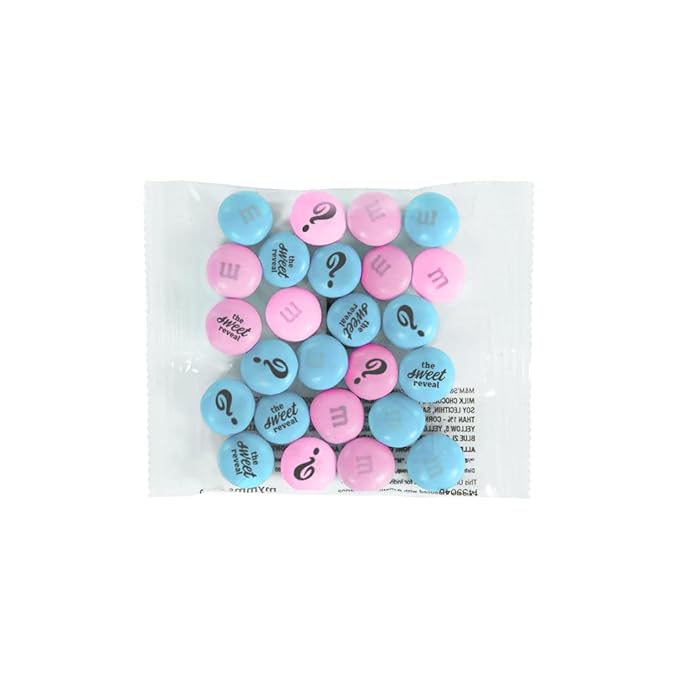 M&ampM'S World Gender Reveal Favors Milk Chocolate Candy .75oz 20 Pack Bag with Light Blue and Pink M&ampM'S for Baby Showers Gender Reveal Events and Party Giveaways