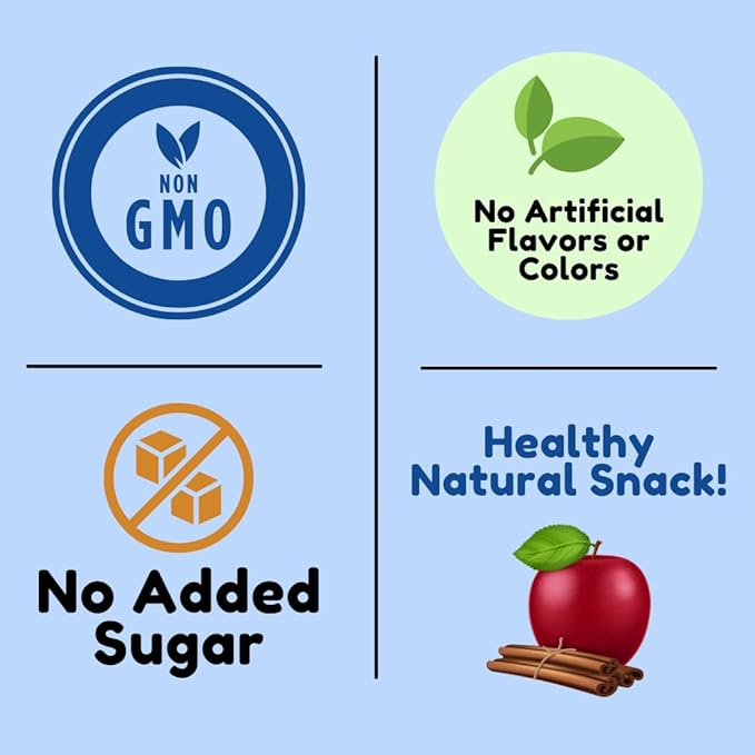 Cinnamon Apple Chips Dried &amp Unsweetened No Added Sugar Pack of 12