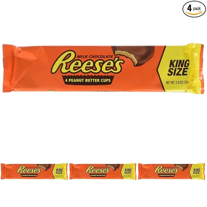 Reese's Peanut Butter Cup King Size 2.8 oz 24/Box (Pack of 4)