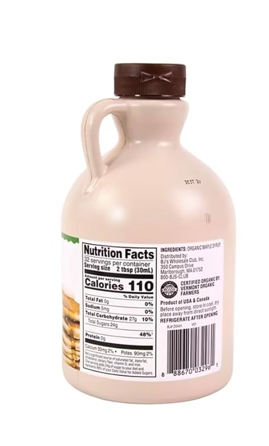 Organic Grade A Dark 100% pure Maple Syrup 32 oz. Well-sle Farm.