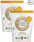 Gourmet Kitchn One Degree Organic Sprouted Rolled Oats 2 Pack (5 lb Each Pouch 10 lbs Total) - Family Size - Gluten-Free Non-GMO Plant-Based Vegan