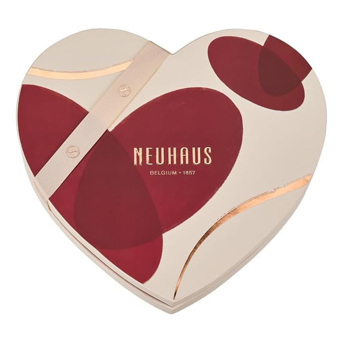 Neuhaus Belgian Chocolate Gift Box – Medium Heart-Shaped Assortment of 28 Iconic Belgian Pralines – Luxury Valentine’s Day Chocolate Gift