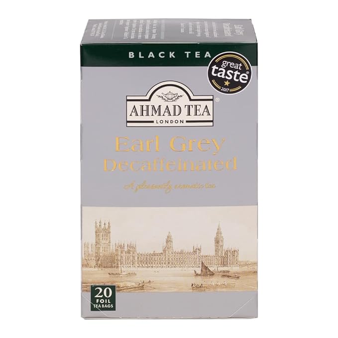 Ahmad Tea Decaffeinated Earl Grey Tea 20-Count Boxes 8.4 ounce (Pack of 6)