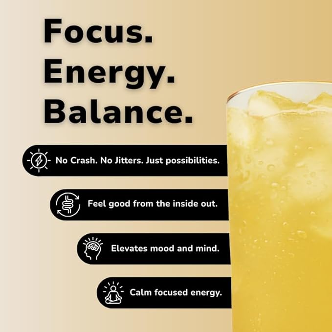 MycoMate Lifted Lemonade Instant Yerba Mate Powder with 4 Functional Mushrooms Collagen &amp Adaptogens Clean Energy Drink Mix for Focus Gut Health &amp Immunity No Sugar 30 Servings