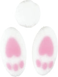 Lucks Dec-Ons Molded Sugar Cake Top Bunny Tails and Toes Set 3/4-1 1/2 Inch 40 Count
