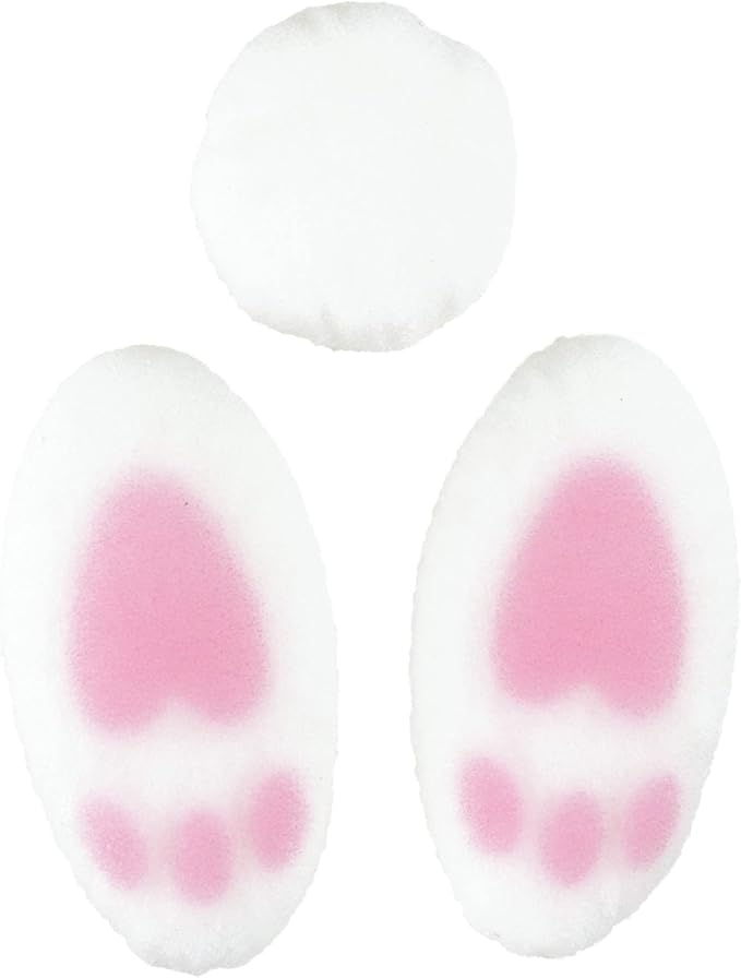 Lucks Dec-Ons Molded Sugar Cake Top Bunny Tails and Toes Set 3/4-1 1/2 Inch 40 Count