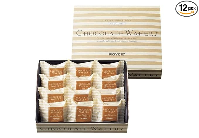 ROYCE' Chocolate Wafers Tiramisu Cream - Chocolate Wafers with Flavorful Filling| Gourmet Snack for Gifting &amp Indulging | Japanese Chocolate from Hokkaido (12 Pieces of Chocolate)