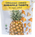 Organic Dried Pineapple Tidbits Kirk-LAND USDA Organic No Sugar Added Gluten Free Kosher Certified Single Ingredient No Preservatives 26OZ (Pack 2)