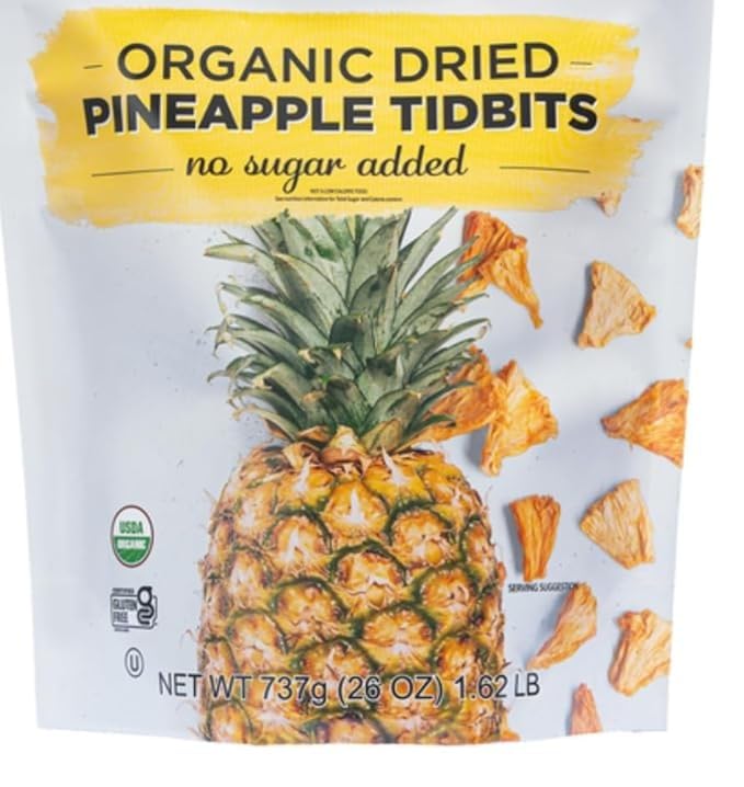 Organic Dried Pineapple Tidbits 26 oz (Pack of 1)