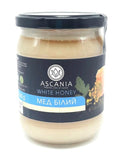 Ascania Honey 100% Pure Natural Glass Jar 22.9 oz / 650 gr Product of Ukraine (1 Pack White Honey)