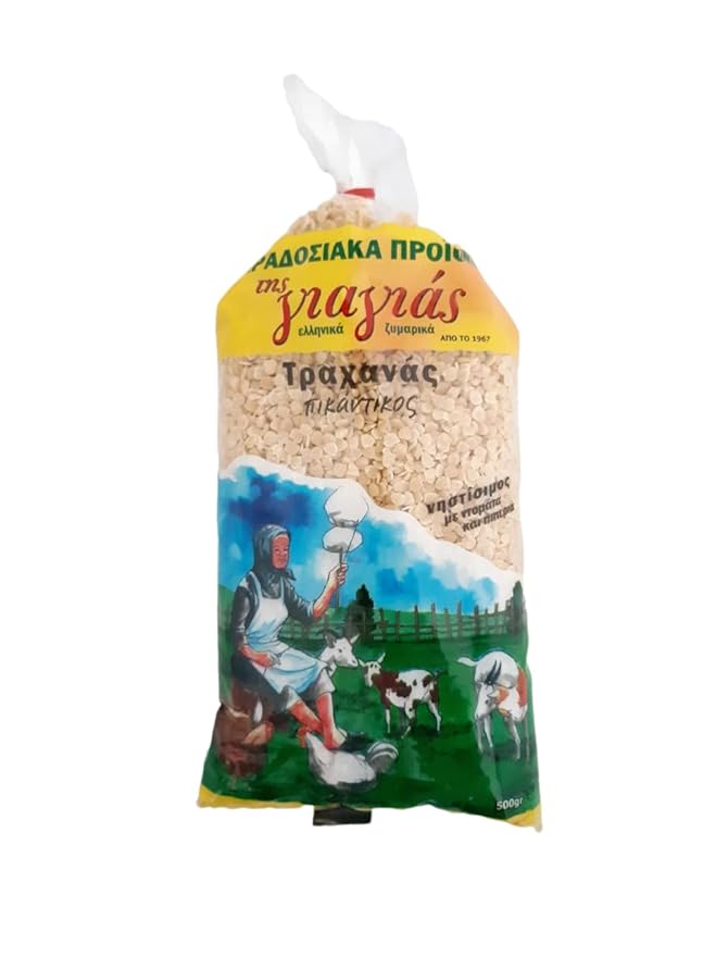 TIS GIAGIAS Spicy Trahana with Tomato &amp Red Pepper – 500g | Traditional Greek Pasta Fermented Wheat