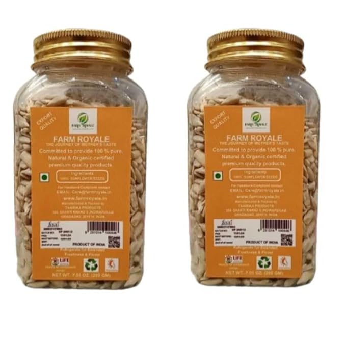 Farm Royale Sunflower Beej Whole-1+1 Combo - (200gm &amp 200gm) ||100% Pure and Natural||Export Quality||Hand picked materrial