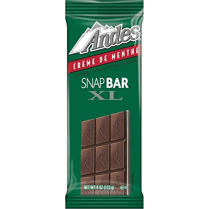 ANDES Mints Crème De Menthe Snap bar Xl Chocolate bar 12Count