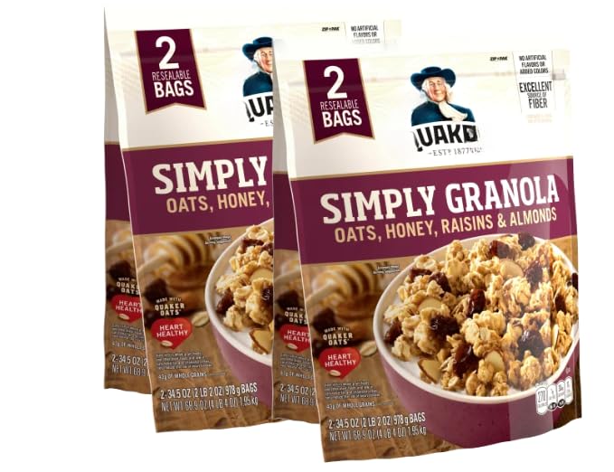 Simply Oats Honey Raisins &amp Almonds Granola 34.5 oz Bags 2 Count (2 pack)