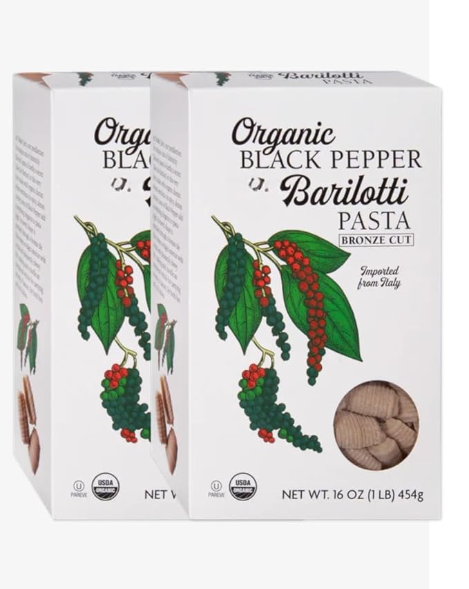 Organic Black Pepper Barilotti Pasta Kosher 16 oz Pack of 2