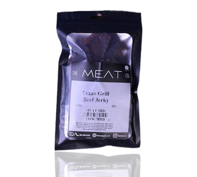 The Meat Co Texas Grill Beef Jerky kosher certified Made with Premium Meats handmade (8oz)