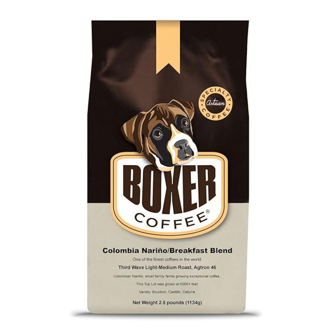 Boxer Coffee Light Roast Whole Bean – Colombian Nariño Breakfast Blend ...