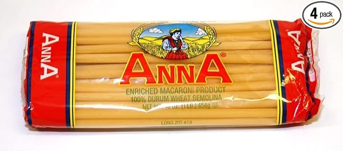 Anna - Italian Long Ziti N. 19 (4)- 16 oz. Pkgs.