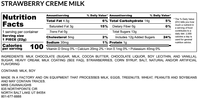 Mrs. Cavanaugh's 3 lb Strawberry Cream Mixed (Milk 65% &amp Dark 35%) Chocolate