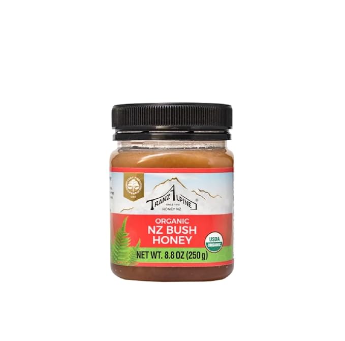 Tranzalpine 100% Organic NZ Bush Honey USDA Organic 8.8 Oz