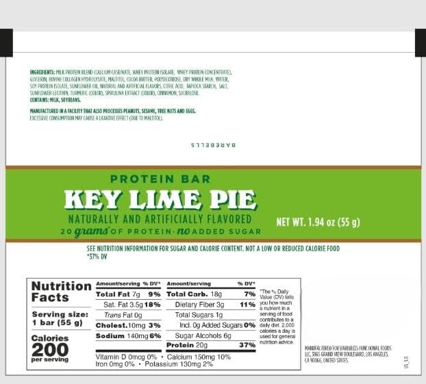 Barebels Protein Bars Key Lime Pie 55g - 4 Pack (Key Lime Pie)