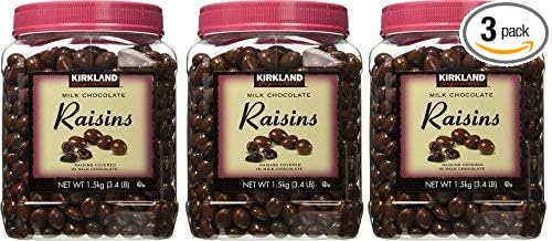 Kirkland Signature gcPnev Milk Chocolate Raisins 54 Ounce (3 Pack)