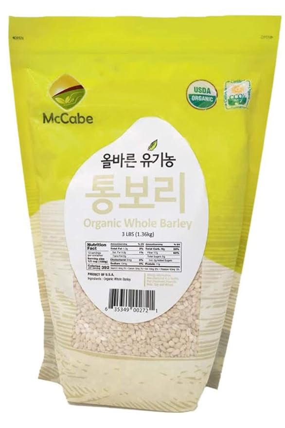 McCabe Organic Regular Pearled Barley - Pearled Barley Organic | Rich with Fiber &amp Minerals | USDA and CCOF Certified | Product of USA | 3Lbs (Pack of 2)