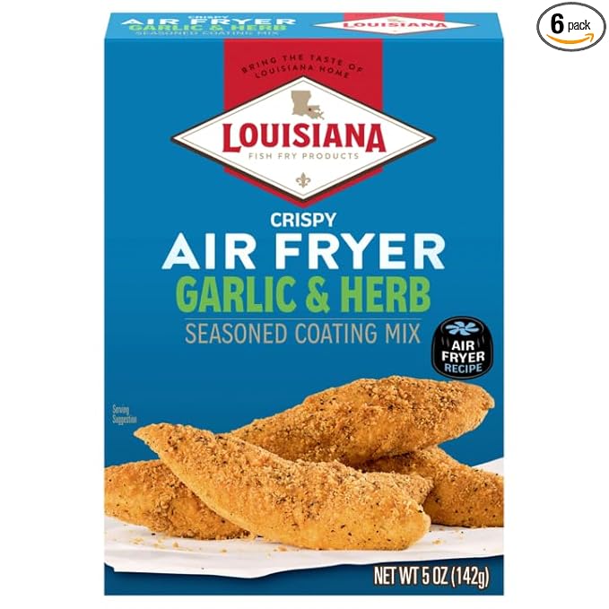Louisiana Fish Fry Air Fry Garlic &amp Herb Mix 5 oz (Pack of 6)