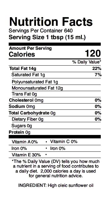 Smude's Brand Cold Pressed Sunflower Oil – 2.5 Gallon (320 oz.) Plastic Bottle (BPA Free) | Healthy &amp Versatile Cooking Oil High Oleic Heart Healthy | All Natural Chemical Free 100% Pure Unre