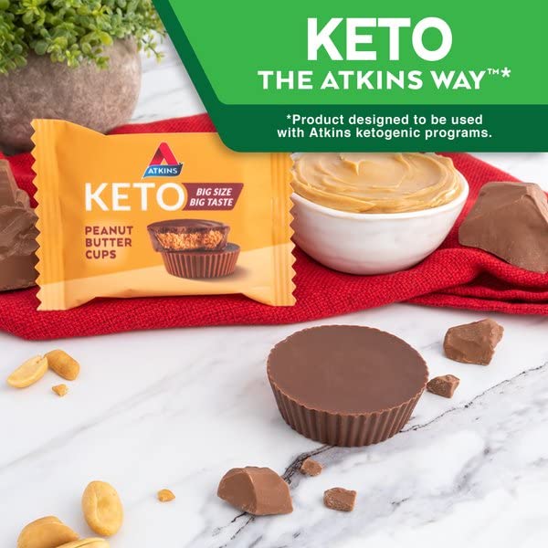 Atkins Keto Peanut Butter CupsNaturally FlavoredZero Grams Added SugarGluten Free20 Count (Pack of 2)