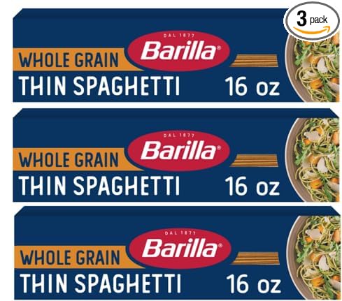 Whole Grain Thin Spaghetti Pasta (Pack Of 3 Boxes) 16 oz. Each