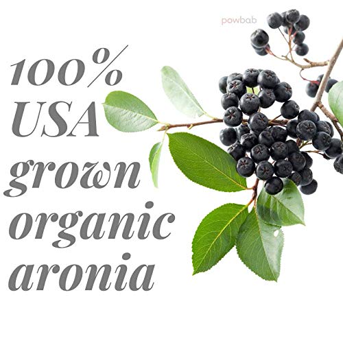 powbab Dried Aronia Berries from 100% USA Grown Organic Aronia Chokeberry. No Added Sugar. Not Freeze Dried Not Frozen. Made in USA Whole Black Chokeberry (6.5 oz)