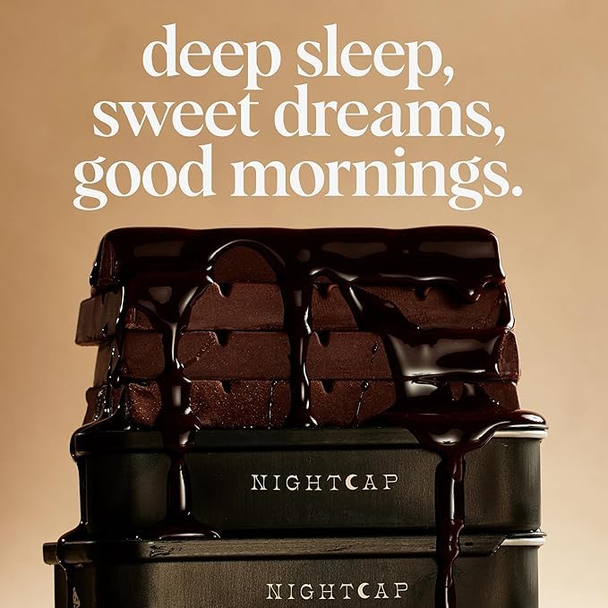 Nightcap 2-Pack | Functional Mushroom Chocolates | Supports Deep Sleep Calm Mind Stress Relief | Reishi Magnesium Zinc L-Theanine &amp Chamomile | Helps to Fall &amp Stay Asleep Cream
