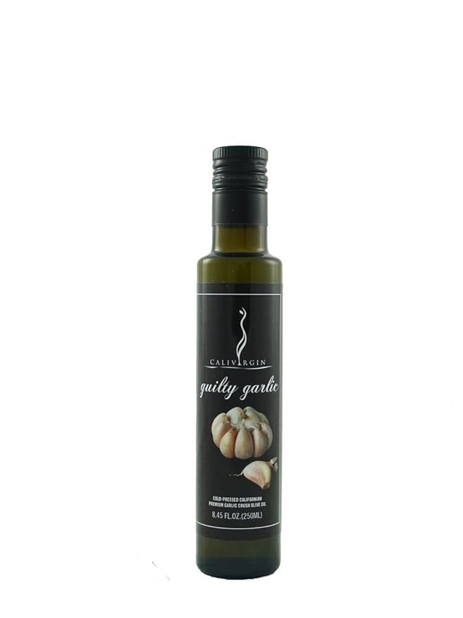 Calivirgin Garlic Olive Oil - Garlic Infused Extra Virgin Olive Oil - Cold Pressed Olive Oil - Garlic Flavored Olive Oil - No Preservatives - Gourmet Olive Oil from Organically Grown Olives - 250ml