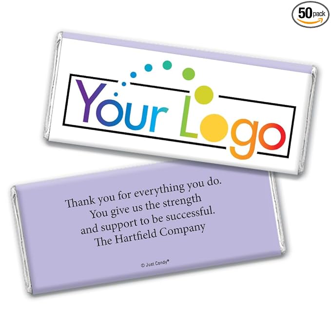 50 Pcs Personalized Candy Promotional Products Add Your Logo Chocolate Bars - Lavender