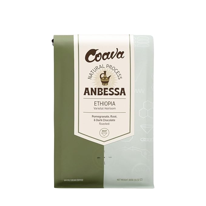 Ethiopia Anbessa Natural - Roasted by Coava Coffee Roasters - Whole Bean Coffee - 12 Ounce Bag