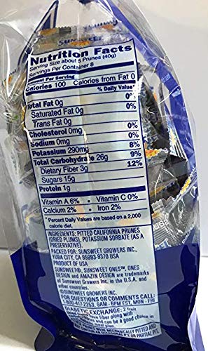 Sunsweet Ones Individual Pitted Prunes - 2 PACKS (12 oz each) of Individually Wrapped Dried Prunes PLUS Our Prune Recipe E-Book (Downloadable)